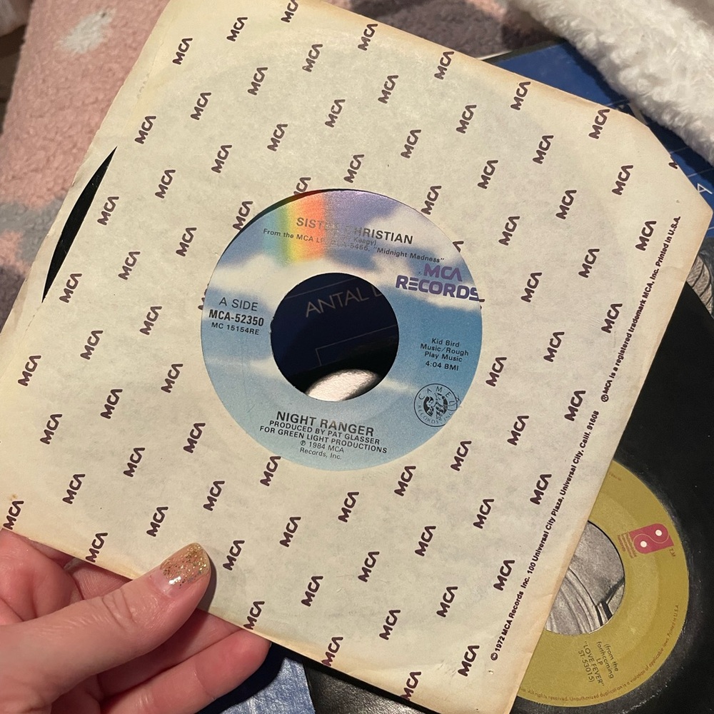 Vintage night ranger Sister Christian MCA vinyl 45 record